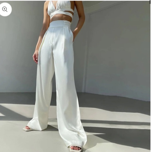 NEW Silky Coord Set- Tie Up Top, Blazer, and Pants - Picture 4 of 16